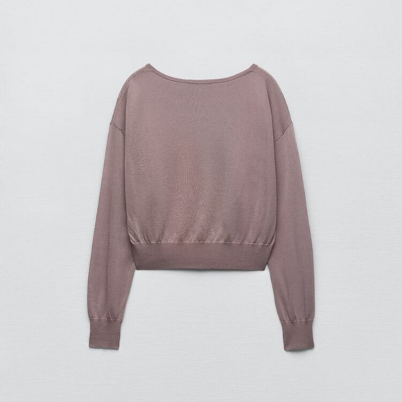 ZARA SEMI-SHEER KNIT SWEATER - Picture 4 of 6